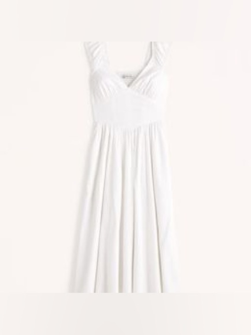 abercrombie & fitch corset cap sleeve midi dress white